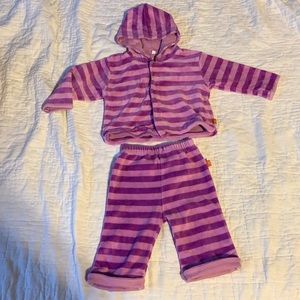 Magnetic velour set with hoodie baby girl